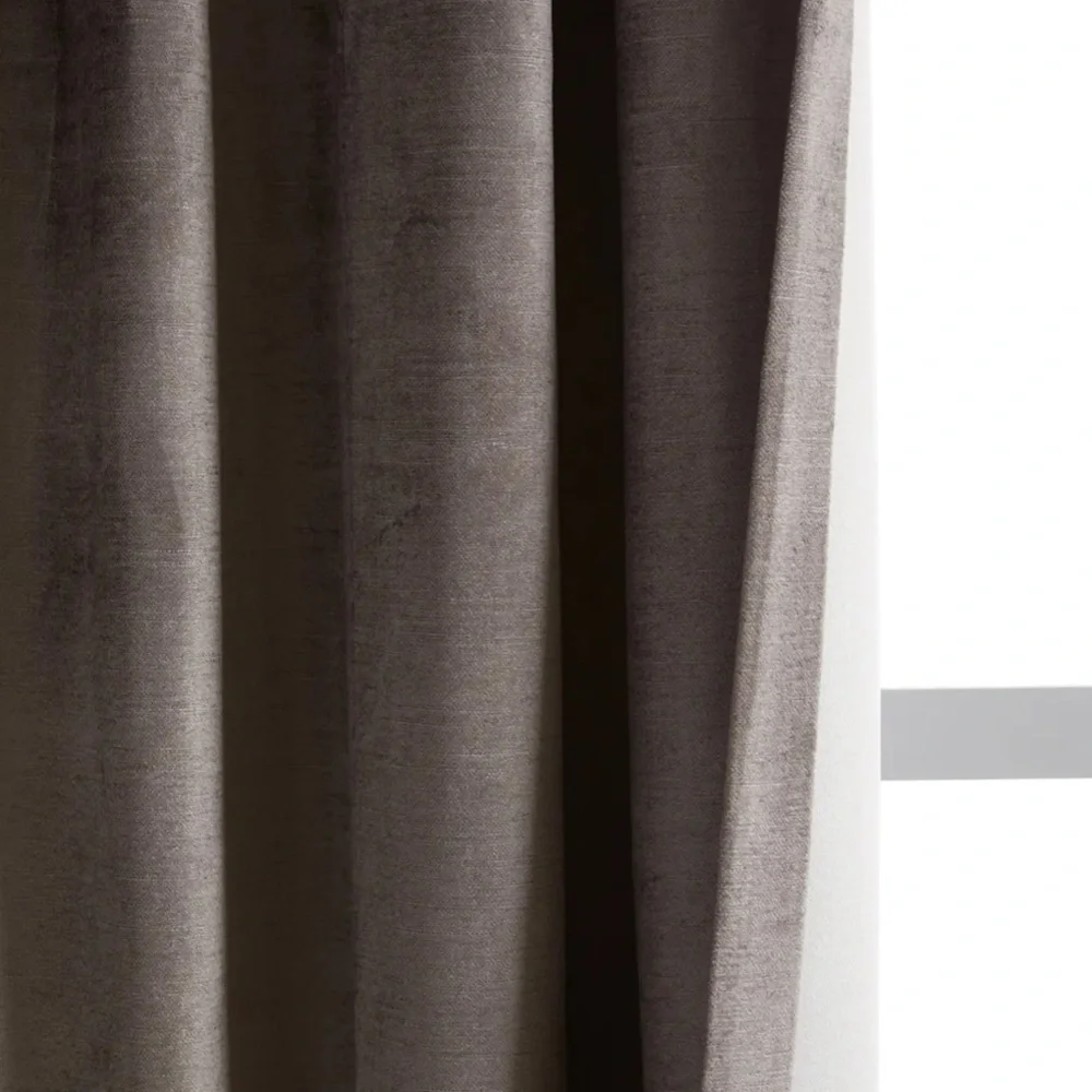 NWT QUINCE 48x96 Luster Velvet Room Darkening Curtain Slate 1341